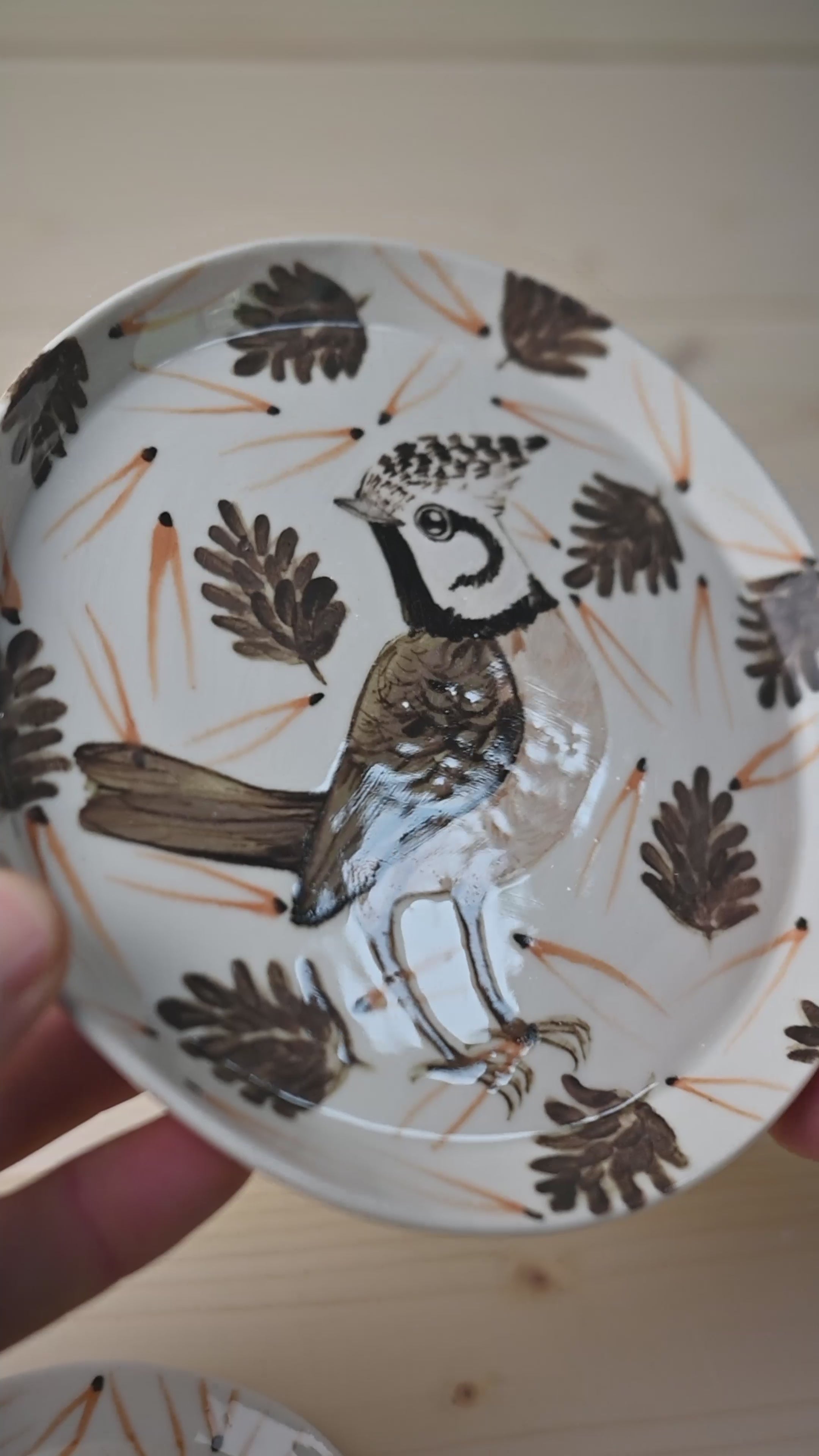 Crested Tit | Porcelain plate