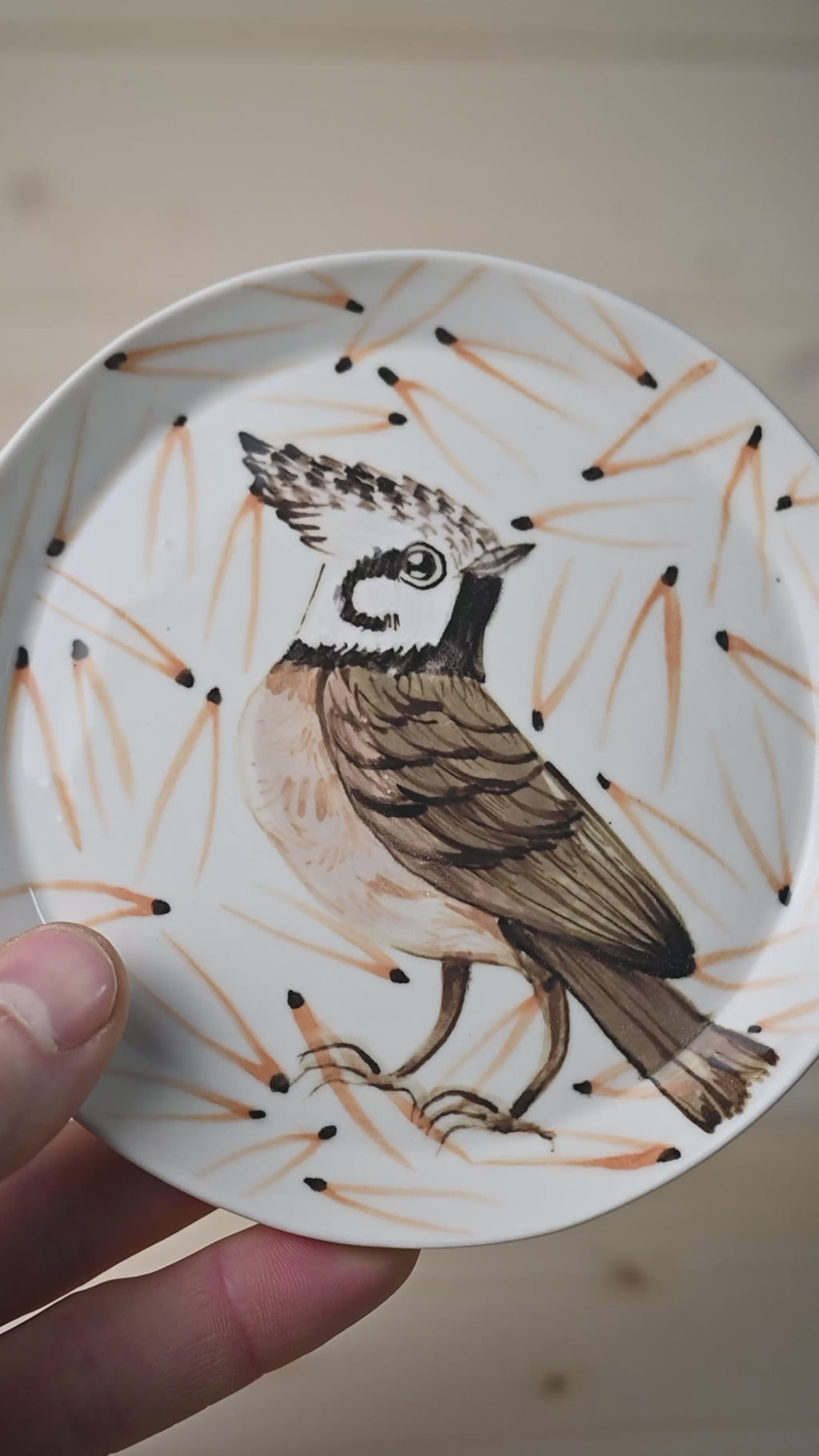 Crested Tit | Porcelain plate