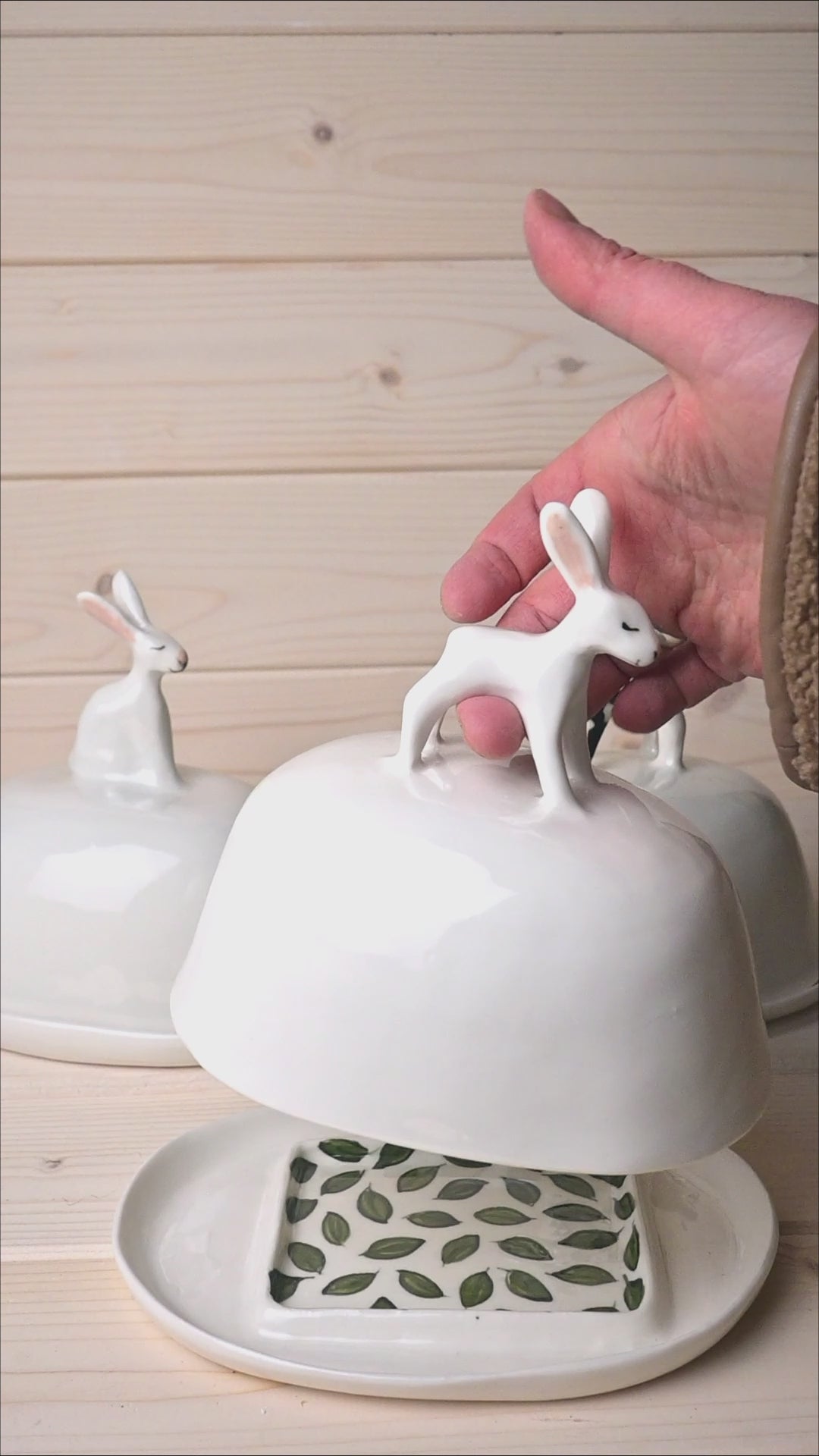 Bunny butter dish | Porcelain