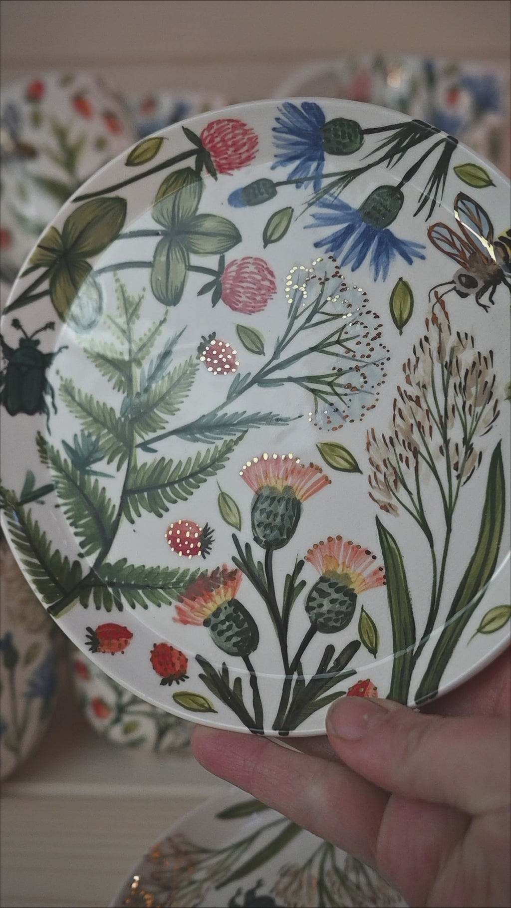 Vasaras pļava | Apgleznots porcelāna šķīvis