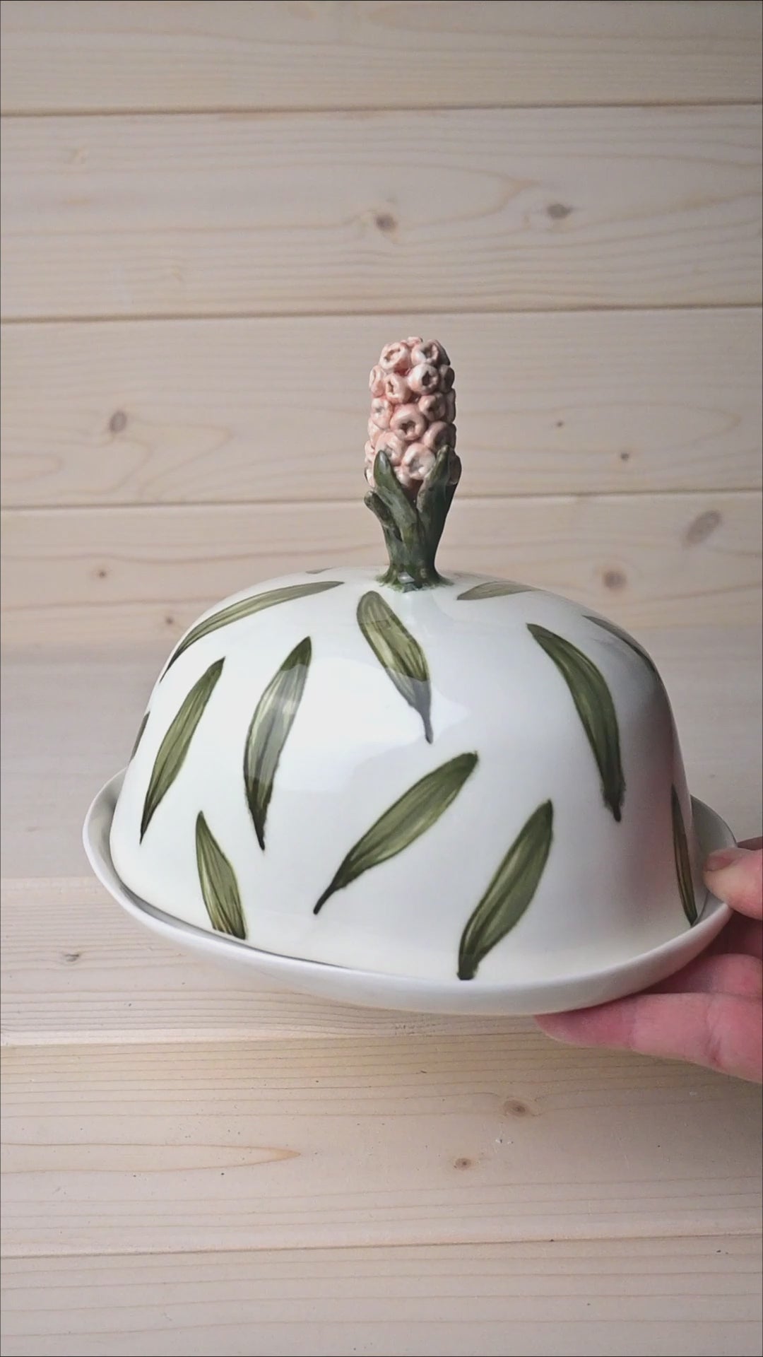 Porcelain butter dish | Hyacinth