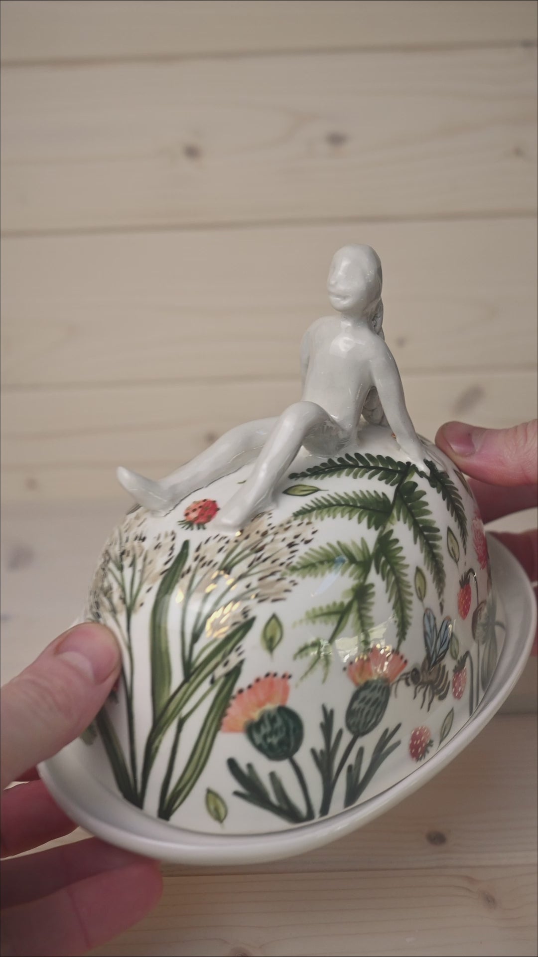 Porcelain butter dish | Summer meadow