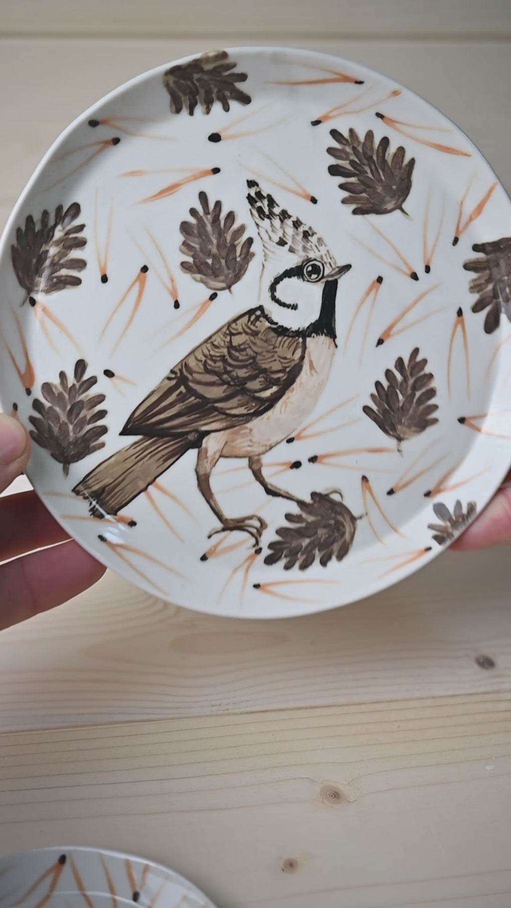 Crested Tit | Porcelain plate