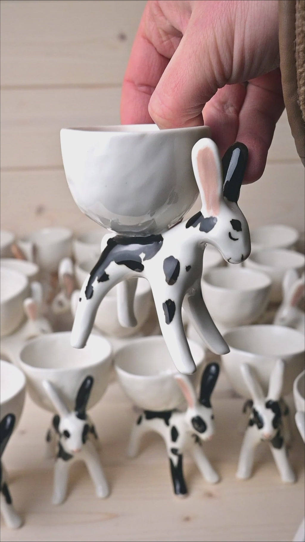 Bunny egg holder | Porcelain